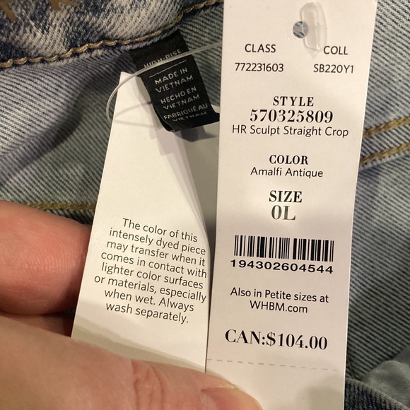 NWT Size 0 Long High Rise Sculpt Straight Leg - Acid Wash Look (ABBA) - Picture 9 of 12